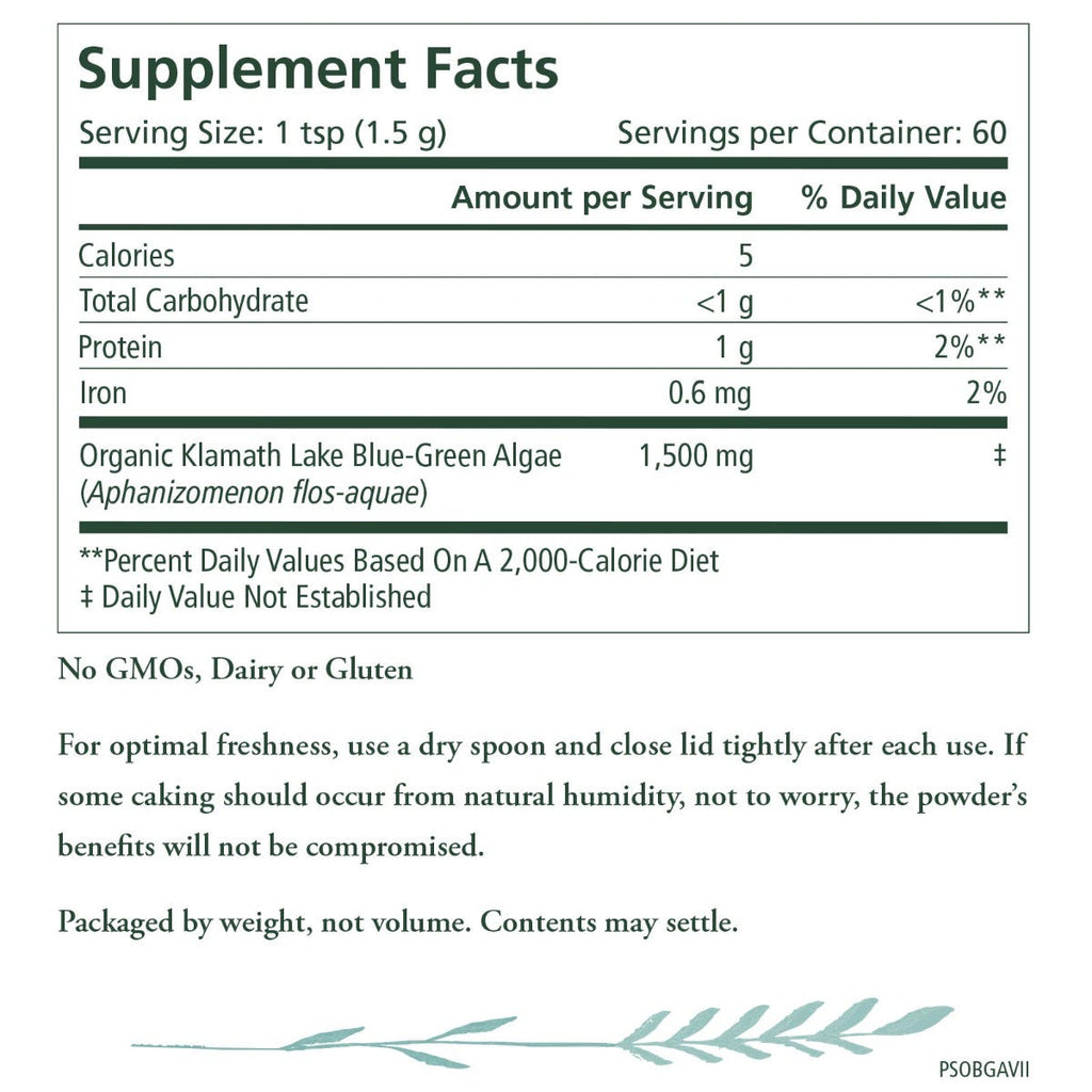 The Synergy Company Organic Blue-Green Algae Powder