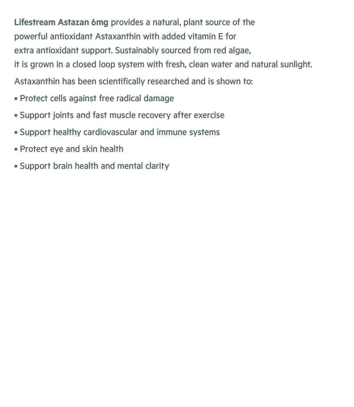 Lifestream Astazan Capsules